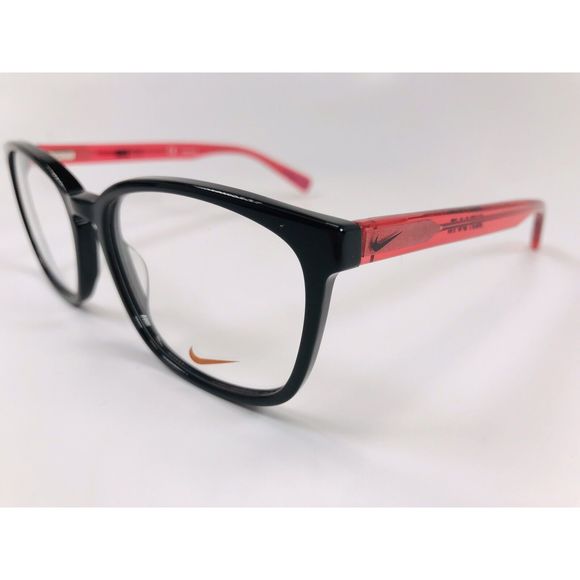 New NIKE 5016 007 Black & Red Eyeglasses 50mm with NIKE Case & Cloth - Picture 4 of 10